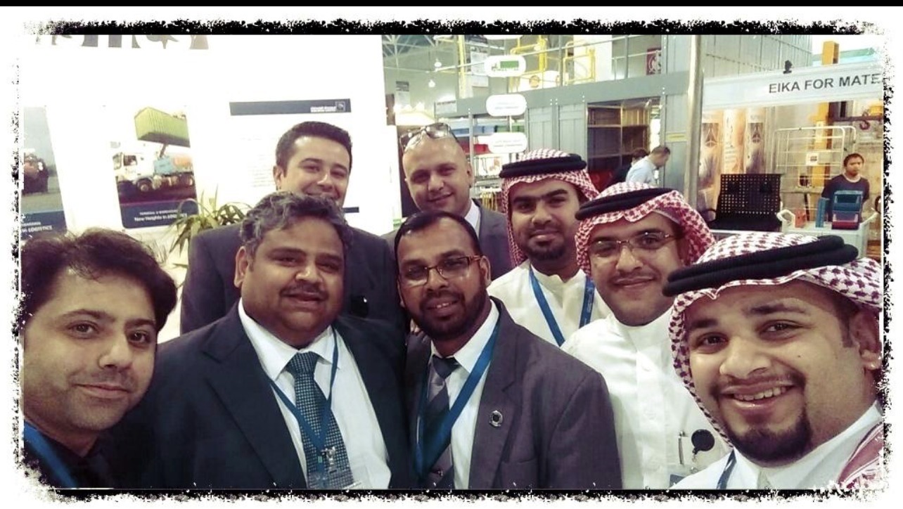 Representing Almajdouie Logistics at an industry exhibition with regional partners